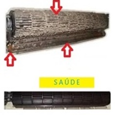 Antes e depois da limpeza da evaporadora